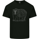 Grizzly Bear White Print Kids T-Shirt Childrens Black