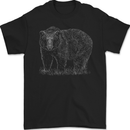 Grizzly Bear White Print Mens Gildan Cotton T-Shirt Black