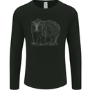 Grizzly Bear White Print Mens Long Sleeve T-Shirt Black