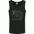 Grizzly Bear White Print Mens Vest Tank Top Black