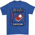 Groom New Level Unlocked Funny Marriage Mens T-Shirt 100% Cotton Royal Blue