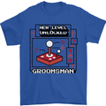 Groomsman New Level Unlocked Funny Best Man Mens T-Shirt 100% Cotton Royal Blue