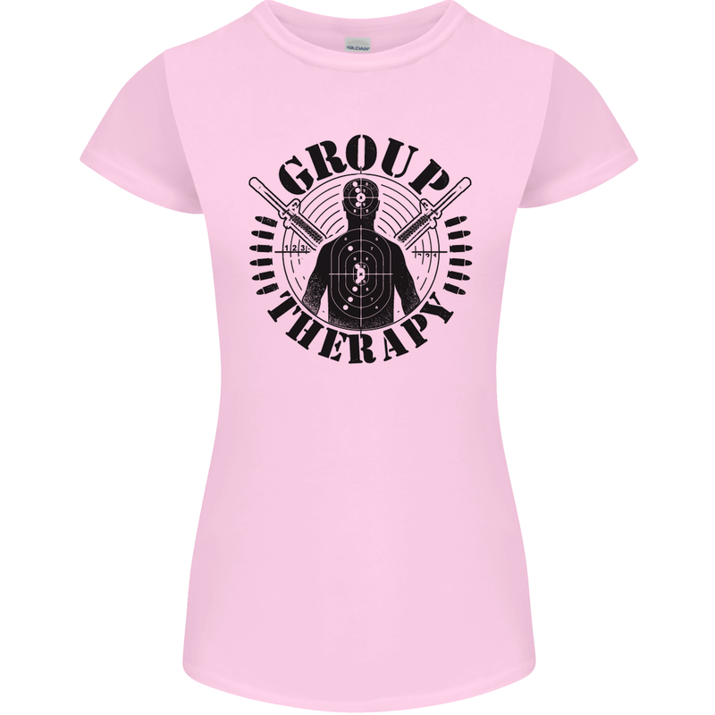 Group Therapy Shooting Hunting Rifle Funny Womens Petite Cut T-Shirt