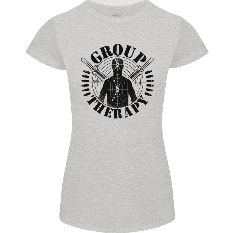 Group Therapy Shooting Hunting Rifle Funny Womens Petite Cut T-Shirt