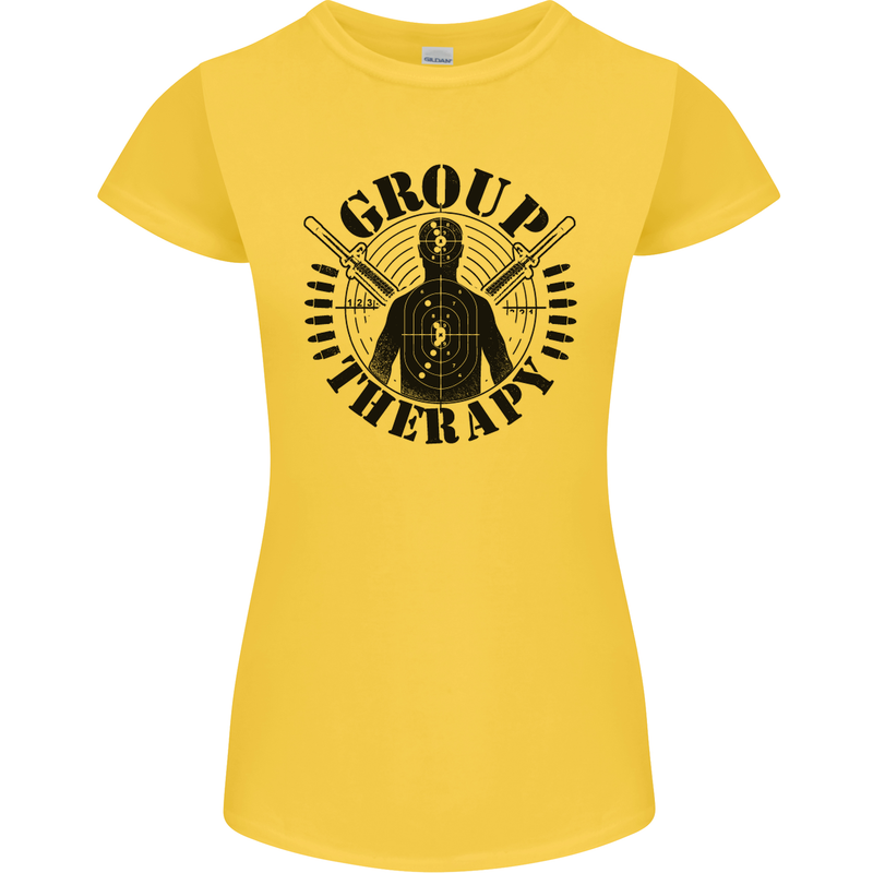 Group Therapy Shooting Hunting Rifle Funny Womens Petite Cut T-Shirt