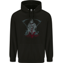 Grungy Grim Reaper Satanic Skulls Heavy Metal Mens 80% Cotton Hoodie Black