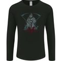 Grungy Grim Reaper Satanic Skulls Heavy Metal Mens Long Sleeve T-Shirt Black