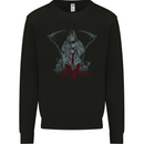 Grungy Grim Reaper Satanic Skulls Heavy Metal Mens Sweatshirt Jumper Black