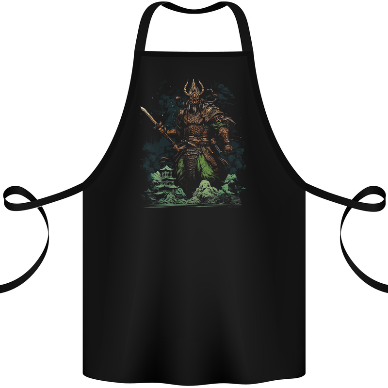 Guan Yu Chinese God of War Fantasy MMA Cotton Apron 100% Organic Black