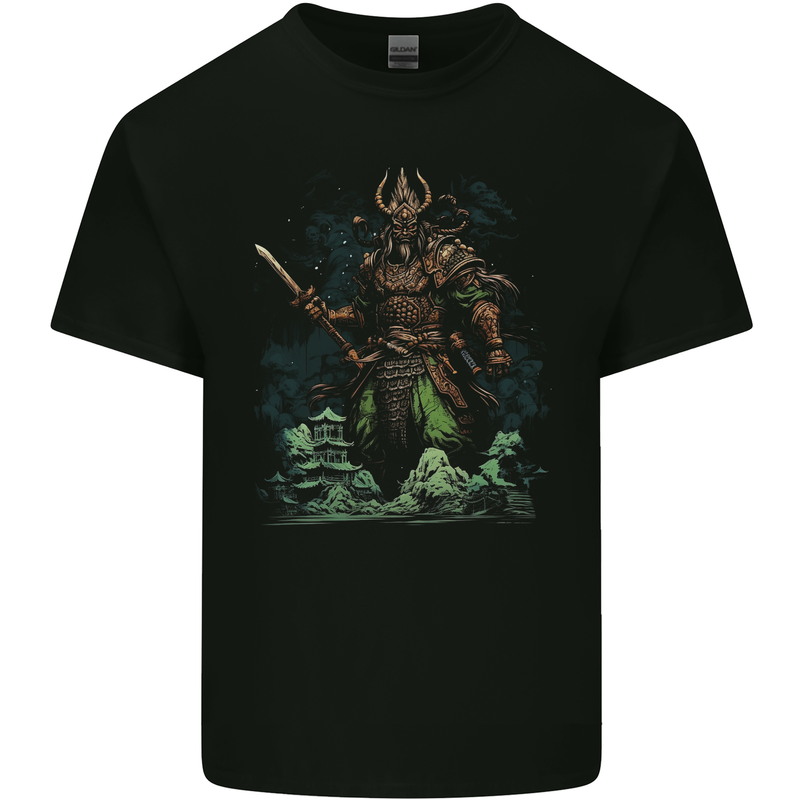 Guan Yu Chinese God of War Fantasy MMA Mens Cotton T-Shirt Tee Top Black