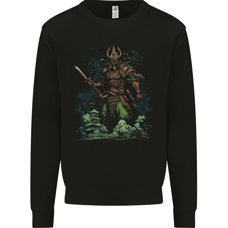 Guan Yu Chinese God of War Fantasy MMA Mens Sweatshirt Jumper Black