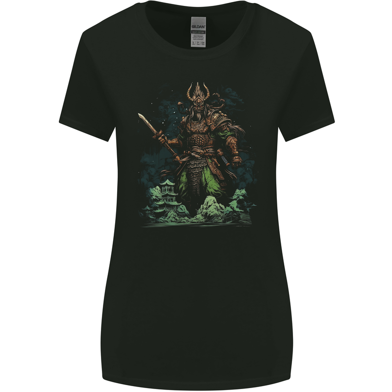 Guan Yu Chinese God of War Fantasy MMA Womens Wider Cut T-Shirt Black