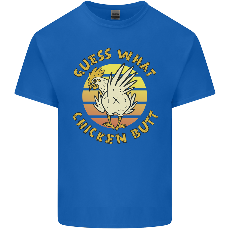 Guess What Chicken Butt Funny Farm Kids T-Shirt Childrens Royal Blue