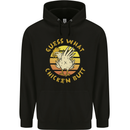 Guess What Chicken Butt Funny Farm Mens 80% Cotton Hoodie Black