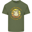 Guess What Chicken Butt Funny Farm Mens Cotton T-Shirt Tee Top Military Green