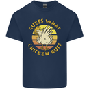 Guess What Chicken Butt Funny Farm Mens Cotton T-Shirt Tee Top Navy Blue