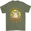 Guess What Chicken Butt Funny Farm Mens T-Shirt 100% Cotton Military Green