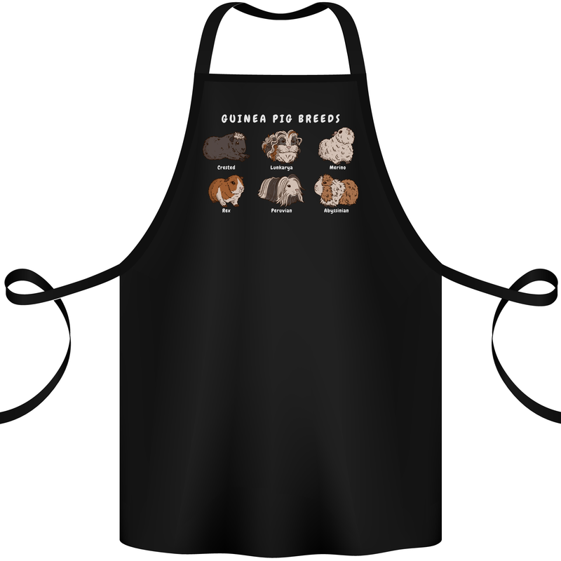 Guinea Pig Breeds 1 Cotton Apron 100% Organic Black