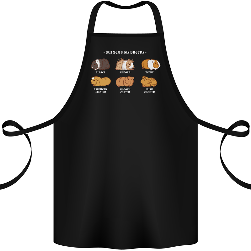 Guinea Pig Breeds 3 Cotton Apron 100% Organic Black
