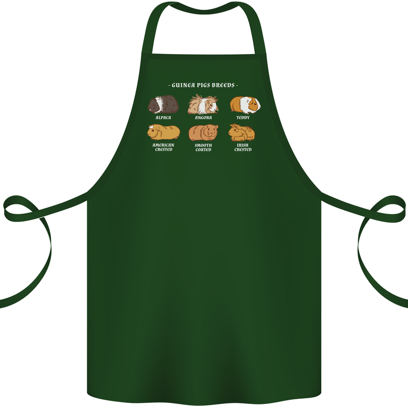 Guinea Pig Breeds 3 Cotton Apron 100% Organic Forest Green