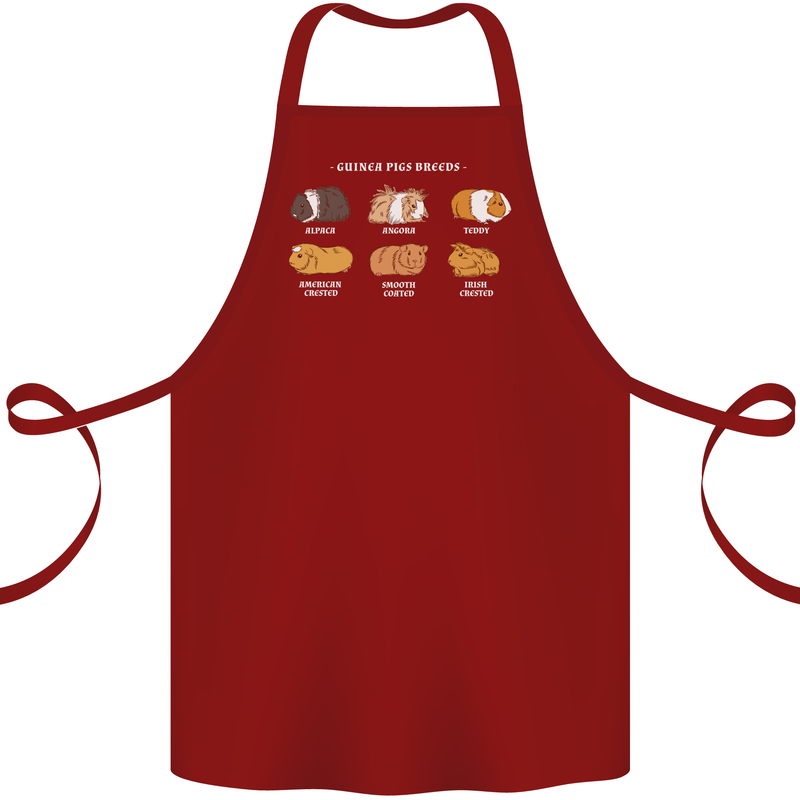 Guinea Pig Breeds 3 Cotton Apron 100% Organic Maroon