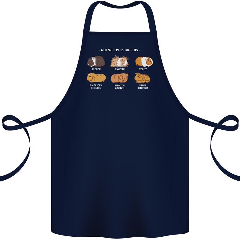 Guinea Pig Breeds 3 Cotton Apron 100% Organic Navy Blue