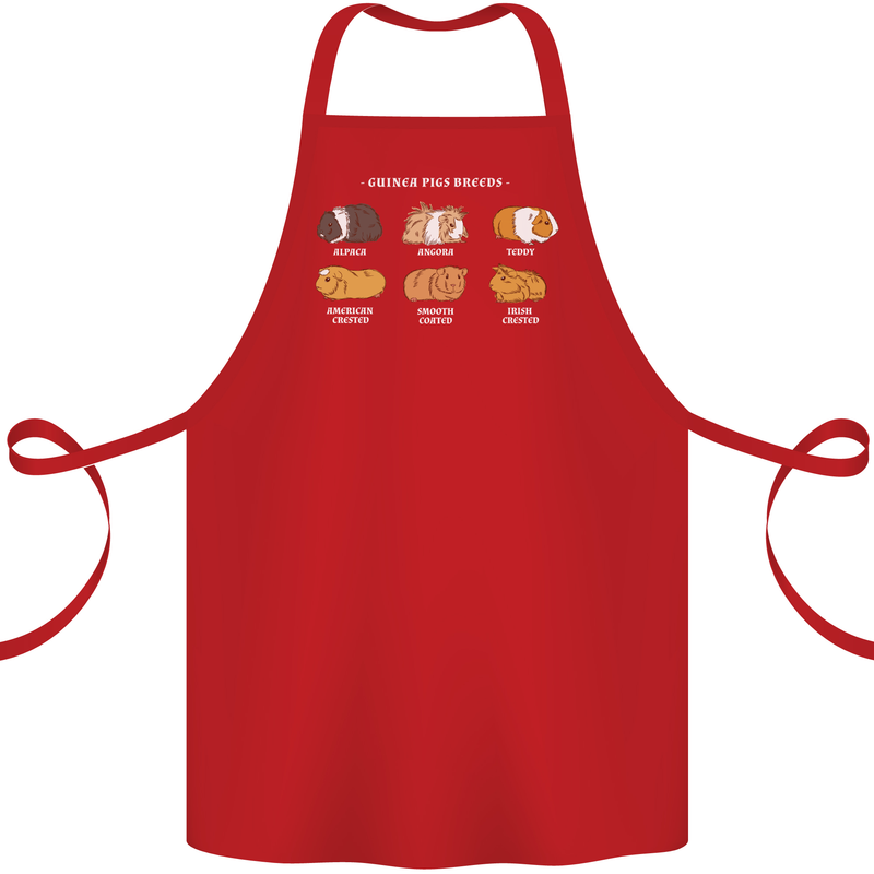 Guinea Pig Breeds 3 Cotton Apron 100% Organic Red