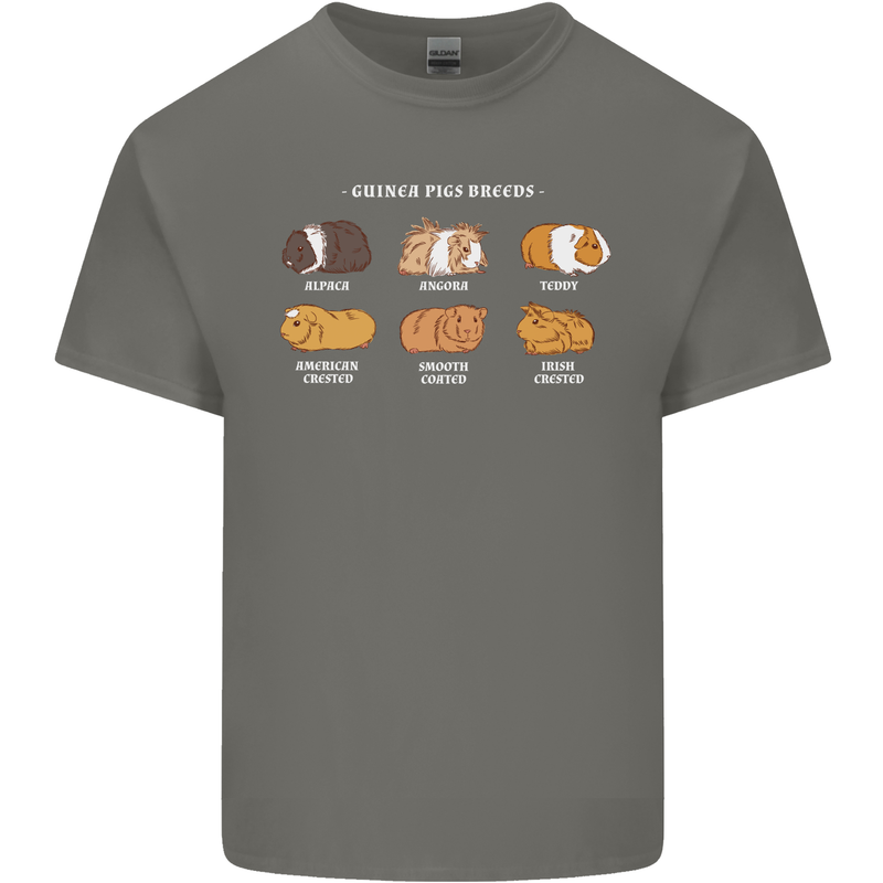 Guinea Pig Breeds 3 Mens Cotton T-Shirt Tee Top Charcoal