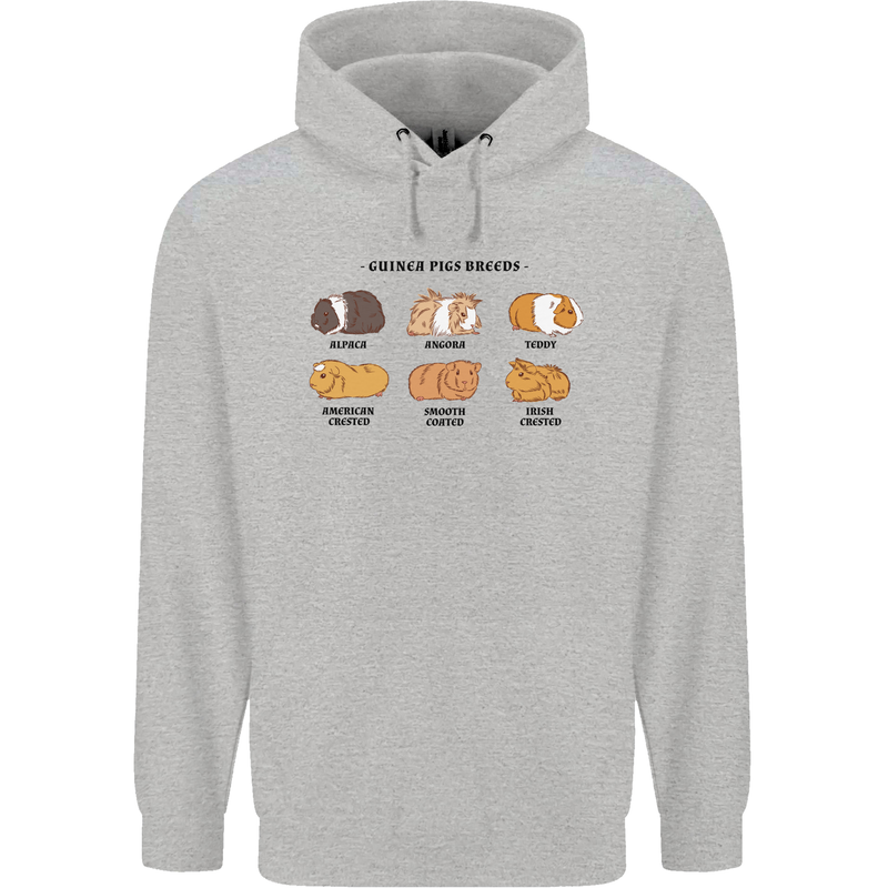 Guinea Pig Breeds 4 Mens 80% Cotton Hoodie Sports Grey