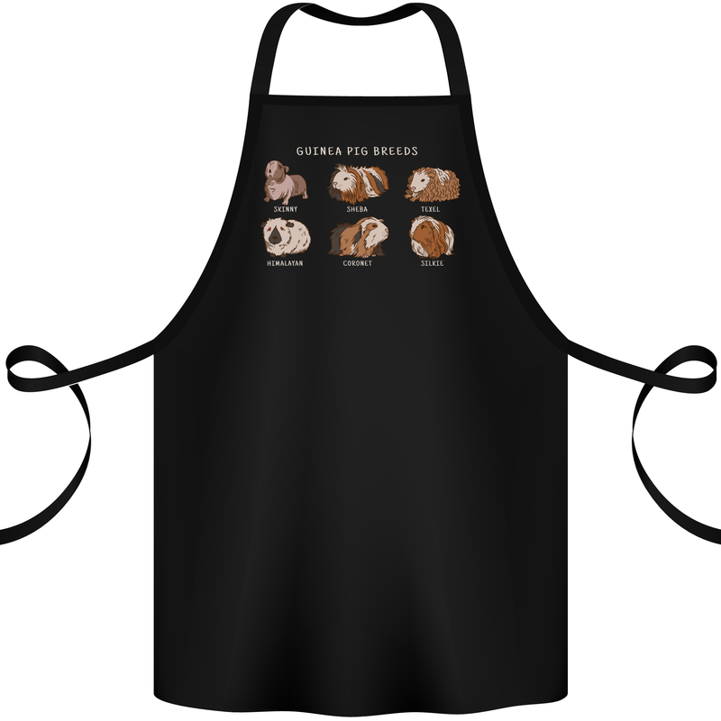 Guinea Pig Breeds 5 Cotton Apron 100% Organic Black