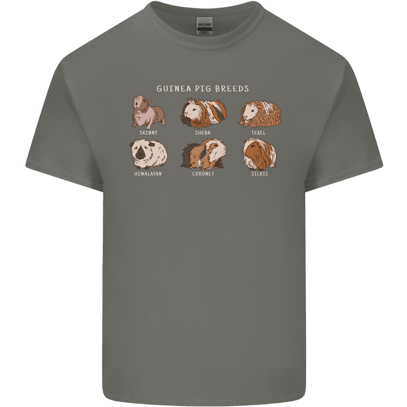 Guinea Pig Breeds 5 Mens Cotton T-Shirt Tee Top Charcoal