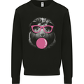 Guinea Pig With Bubble Gum and Glasses Mens Sweatshirt Jumper Black