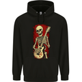 Guitar Playing Skeleton Rock Music Skull Childrens Kids Hoodie Black