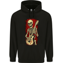 Guitar Playing Skeleton Rock Music Skull Childrens Kids Hoodie Black
