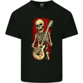 Guitar Playing Skeleton Rock Music Skull Kids T-Shirt Childrens Black