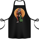 Guitar Santa Claus Chilling Out Christmas Cotton Apron 100% Organic Black