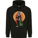 Guitar Santa Claus Chilling Out Christmas Mens 80% Cotton Hoodie Black