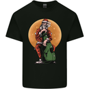 Guitar Santa Claus Chilling Out Christmas Mens Cotton T-Shirt Tee Top Black