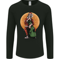 Guitar Santa Claus Chilling Out Christmas Mens Long Sleeve T-Shirt Black