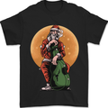 Guitar Santa Claus Chilling Out Christmas Mens T-Shirt 100% Cotton Black