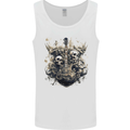 Guitar Skull City Heavy Metal Rock Music Mens Vest Tank Top White