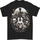 Guitar Skull Heavy Metal Rock Music Band Mens T-Shirt 100% Cotton BLACK
