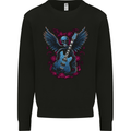 Guitar Skull Heavy Metal Rock Music Band Wings Mens Sweatshirt Jumper Black