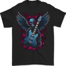 Guitar Skull Heavy Metal Rock Music Band Wings Mens T-Shirt 100% Cotton BLACK