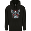 Guitar & Skull Heavy Metal Rock Music Wings Childrens Kids Hoodie Black