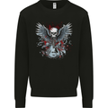 Guitar & Skull Heavy Metal Rock Music Wings Mens Sweatshirt Jumper Black