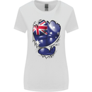 Gym Australian Flag Muscles Australia Womens Wider Cut T-Shirt White