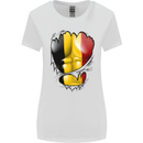 Gym Belgian Flag Ripped Muscles Belgium Womens Wider Cut T-Shirt White