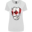 Gym Canadian Maple Leaf Flag Muscles Canada Womens Wider Cut T-Shirt White