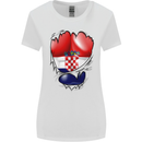 Gym Croatian Flag Ripped Muscles Croatia Womens Wider Cut T-Shirt White